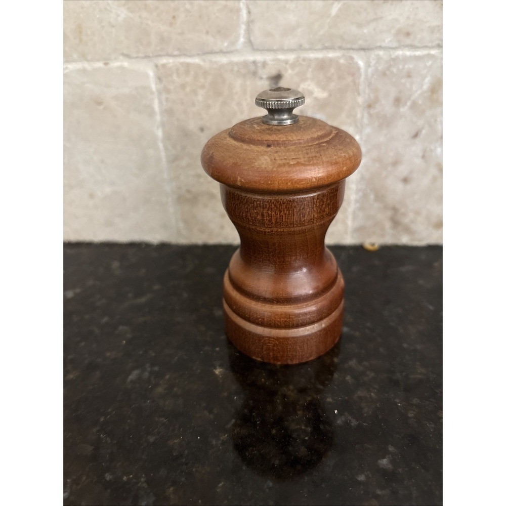 Vintage Peugeot France Wooden Pepper Mill Grinder Made in France